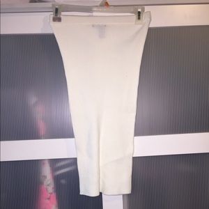 Midi White Skirt